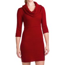 She’s Cool Sweater Dress - Cowl Neck, 3/4 Sleeve (For Women) in Red - Closeouts