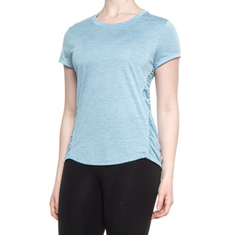 Eddie Bauer Shirred T-Shirt - Short Sleeve (For Women) - PALE SKY (L )