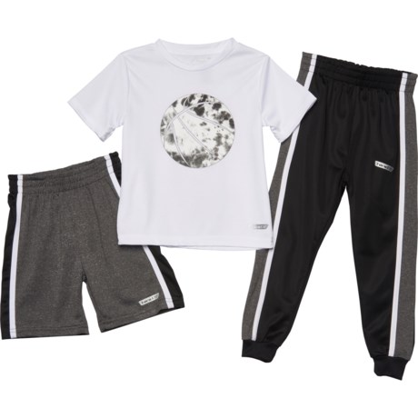 Hind Shirt, Shorts and Joggers Set - Short Sleeve (For Toddler Boys) - BLACK/WHITE (3T )
