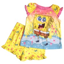Shorts Pajamas - Short Sleeve (For Infants and Toddlers) in Yellow/Pink - 2nds