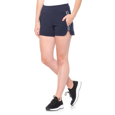 90 Degree by Reflex Side Band Woven Shorts (For Women) - DARK NAVY (L )