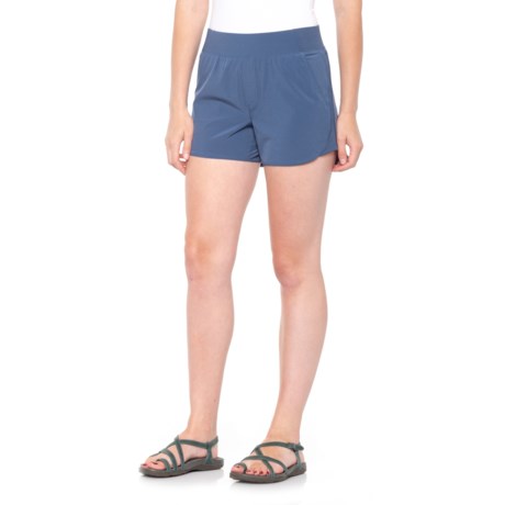 90 Degree by Reflex Side Rib Woven Shorts (For Women) - INDIGO COAST (XL )