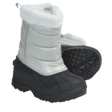 Side Zip Snow Boots (For Kids and Youth) in Silver/Black - Closeouts