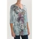 Sienna Rose Embellished Jersey Tunic Shirt - 3/4 Sleeve (For Women)