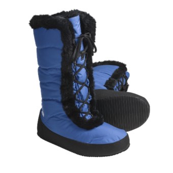 Sierra Designs Fireside Down Booties - Waterproof, 700 Fill Power, Lace-Ups (For Women) in Blueberry