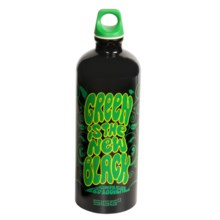 Sigg Classic Aluminum Water Bottle - 1.0L, Screw Top, BPA-Free in Green Is The New Black/Black - Closeouts