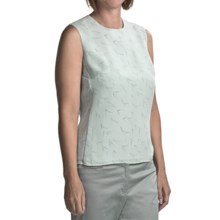 Silk Dupioni Embroidered Shell - Sleeveless (For Women) in Seaweed Vines - 2nds