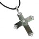 Silver Express Cross Pendant - Mother-of-Pearl Shell, Silk Cord