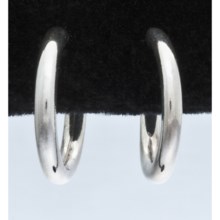 Silver Express Reversible Cross Hoop Earrings in Dyed Red Howlite - Closeouts