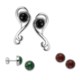 Silver Express Swirl Silver Jacket Earrings - 3-Pair with Stone Studs
