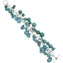 Silver Express Turquoise Nugget Bracelet - Sterling Silver in Sterling Silver/Turquoise - Closeouts