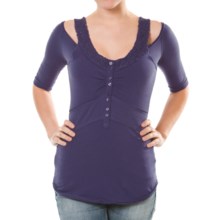 Silver Jeans Fooler Shirt - Stretch Cotton, 3/4 Sleeve (For Women) in Twilight Purple - Closeouts