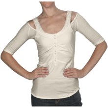 Silver Jeans Fooler Shirt - Stretch Cotton, 3/4 Sleeve (For Women) in Vanilla - Closeouts