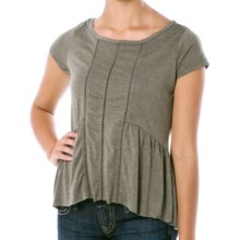 Silver Jeans Ladder Tape T-Shirt - Short Sleeve (For Women) in Kahki - Closeouts