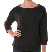 Silver Jeans Pullover Shirt with Crochet - Lightweight, 3/4 Sleeve (For Women) in Black - Closeouts
