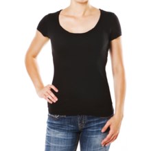 Silver Jeans Scoop Neck T-Shirt - Stretch Cotton, Short Sleeve (For Women) in Black - Closeouts
