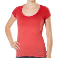 Silver Jeans Scoop Neck T-Shirt - Stretch Cotton, Short Sleeve (For Women) in Coral - Closeouts