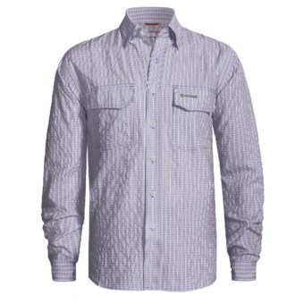 Simms Bugblocker Plaid COR3 Shirt - No Fly Zone Insect Repellent, UPF 30, Long Sleeve (For Men) in Blue