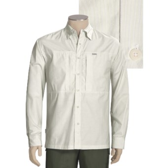 Simms Riffle Stripe Fishing Shirt - UPF 30+, Long Sleeve (For Men) in Lime Green