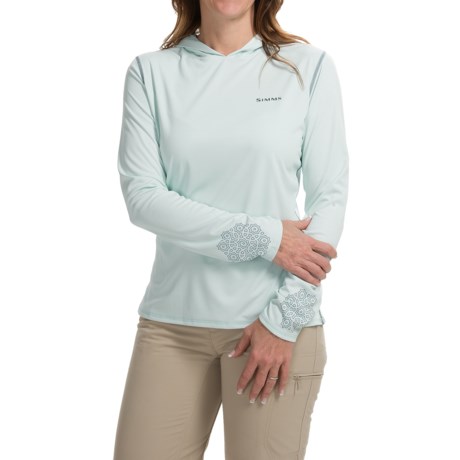 Simms SolarFlex Hoodie Shirt UPF 50 Long Sleeve For Women