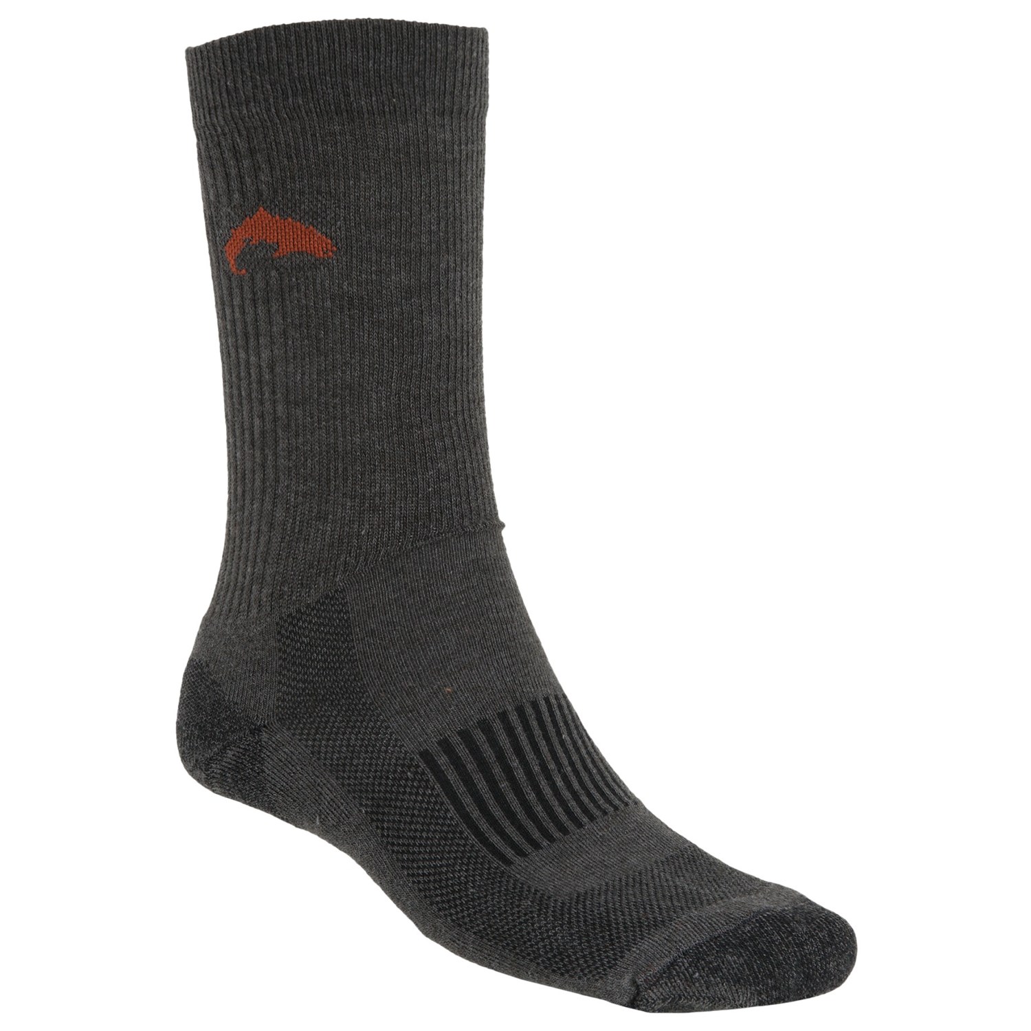 Simms Sport Crew Socks  Merino Wool For Men and Women in Charcoal