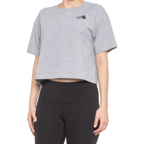 The North Face Simple Dome Crop T-Shirt - Short Sleeve (For Women) - TNF LIGHT GREY HEATHER (S )
