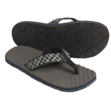 Simple Flippee Plaid Sandals - Recycled Materials, Flip-Flops (For Men) in Charcoal Plaid - Closeouts