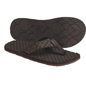 Simple Flippee Plaid Sandals - Recycled Materials, Flip-Flops (For Men) in Chocolate Plaid