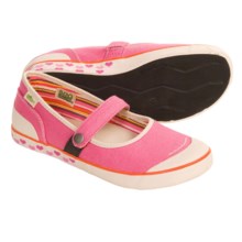 Simple Macaroon Mary Jane Shoes - Hemp, Recycled Materials (For Girls) in Bubble Gum - Closeouts