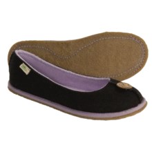 Simple Parlay Flat Slippers - Wool-Organic Cotton-Recycled Materials (For Women) in Black - Closeouts