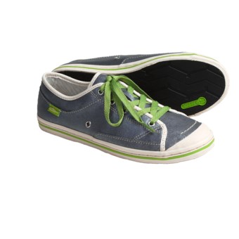 Simple Take On Ribbon Metallic Sneakers - Suede, Recycled Materials (For Women) in Charcoal/Silver