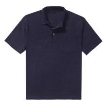 Single Pocket Polo - Pima Cotton Interlock, Short Sleeve (For Men) in Navy - 2nds