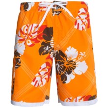 Single Side-Pocket Boardshorts (For Men) in Orange Hawaiian - 2nds
