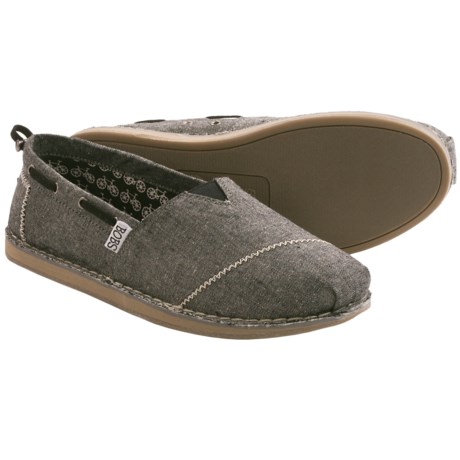 Skechers Bobs Chill Shoes - Canvas, Slip-Ons (For Women) in Black