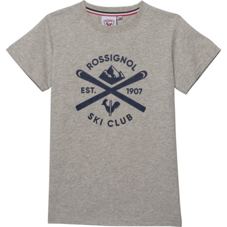 Rossignol Ski Club T-Shirt - Short Sleeve (For Big Boys) - GREY (XS )
