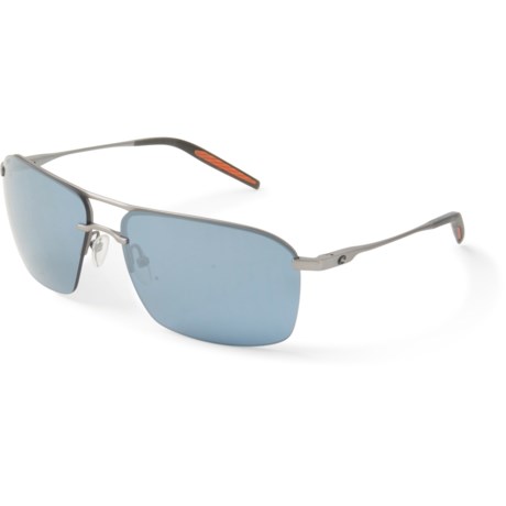 Costa Skimmer Titanium Sunglasses - Polarized 580P Mirror Lenses (For Men) - MATTE SILVER/GREY/SILVER ( )