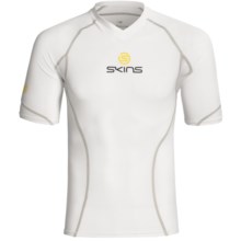 Skins Bio Sport Base Layer Top - V-Neck, Short Sleeve (For Men) in White - Closeouts