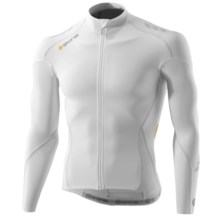 Skins C400 Compression Cycling Jersey - UPF 50+, Full Zip, Long Sleeve(For Men) in White/Grey - Closeouts