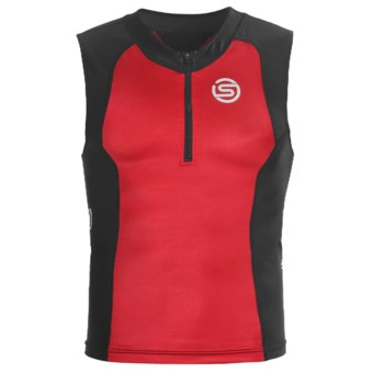 Skins Tri400 Compression Triathlon Top - UPF 50+, Sleeveless (For Men) in Red/Black