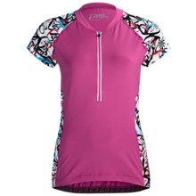 Skirt Sports Cycling Jersey - Short Sleeve (For Women) in Pink Crush/Pow Print - Closeouts