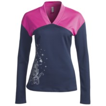 Skirt Sports Happy Hour V-Neck Shirt - Long Sleeve (For Women) in Vintage Blue/Pink Crush - Closeouts