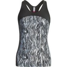 Skirt Sports Multi-Sport Tank Top - Built-In Bra, Racerback (For Women) in Black Vinyl Print/Black - Closeouts