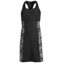 Skirt Sports Sexy Back Tank Dress - Built-In Sports Bra, Racerback, Sleeveless (For Women) in Black/Alta Moda Print - Closeouts