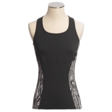 Skirt Sports Sexy Back Tank Top - Built-In Shelf Bra (For Women) in Black/Black Vinyl Print - Closeouts