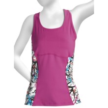 Skirt Sports Sexy Back Tank Top - Built-In Shelf Bra (For Women) in Pink Crush/Pow Print - Closeouts