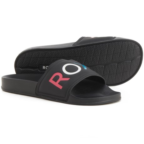 Roxy Slippy Ro Slide Sandals (For Women) - BLACK (9 )
