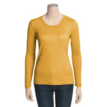 Slub Knit Shirt - Long Sleeve (For Women) in Honey Bee