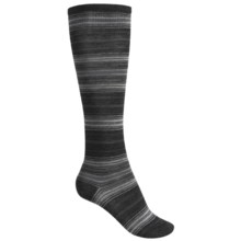 SmartWool Arabica Stripe Socks - Merino Wool, Over-the-Calf (For Women) in Charcoal Heather - 2nds
