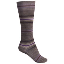SmartWool Arabica Stripe Socks - Merino Wool, Over-the-Calf (For Women) in Taupe Heather - 2nds