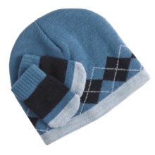 SmartWool Argyle Hat and Mitten Set - Merino Wool (For Infants) in Surf - Closeouts